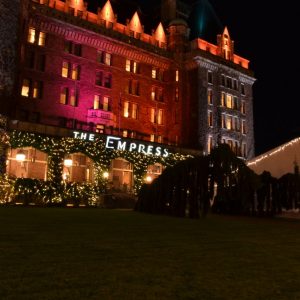 Commercial Installation - Victoria - Fairmont Empress - Warm White Lights in Hedges