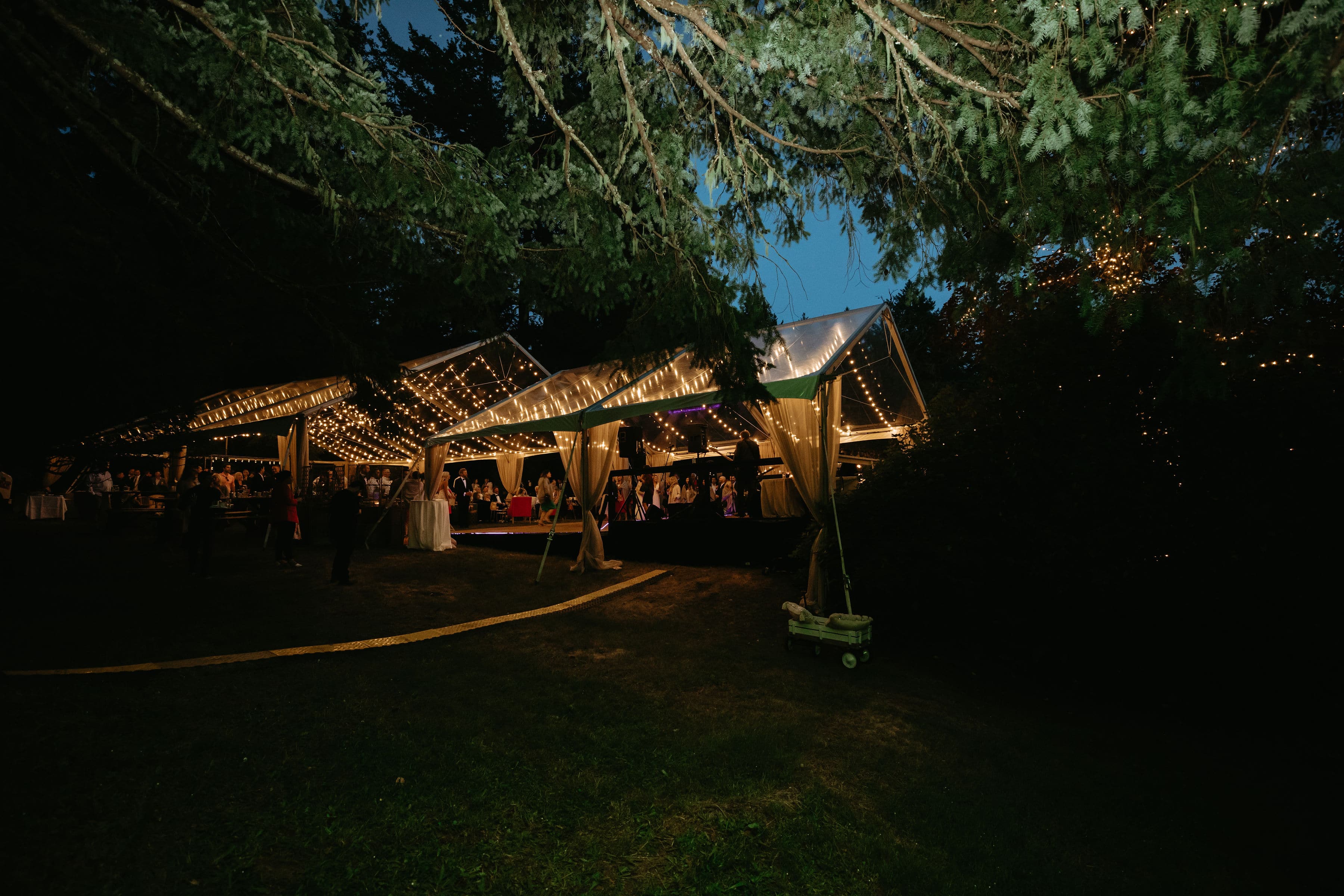 Wedding lights in outdoor tents